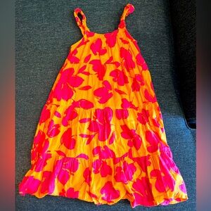 Gap Orange and Pink Tropical Dress